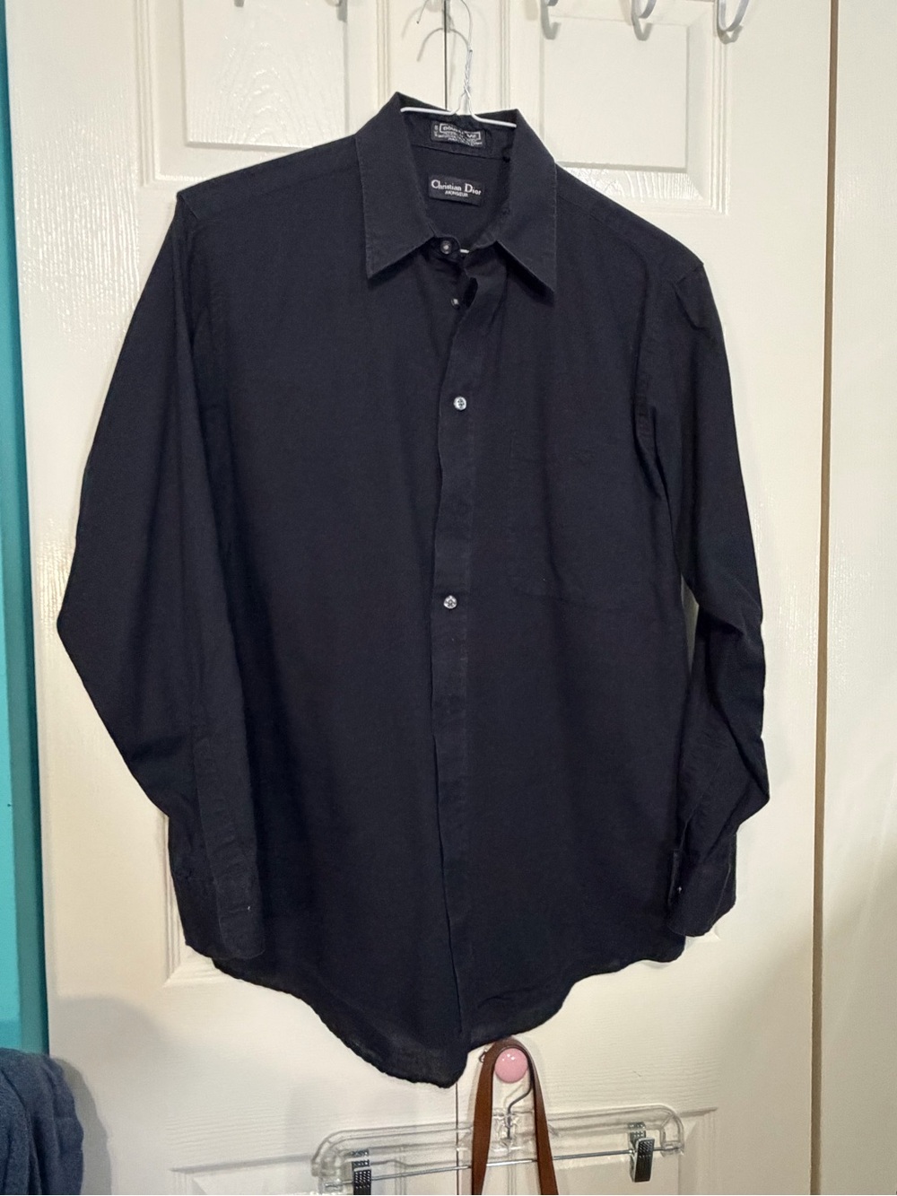 Dior Men's Black Button-Up Dress Shirt